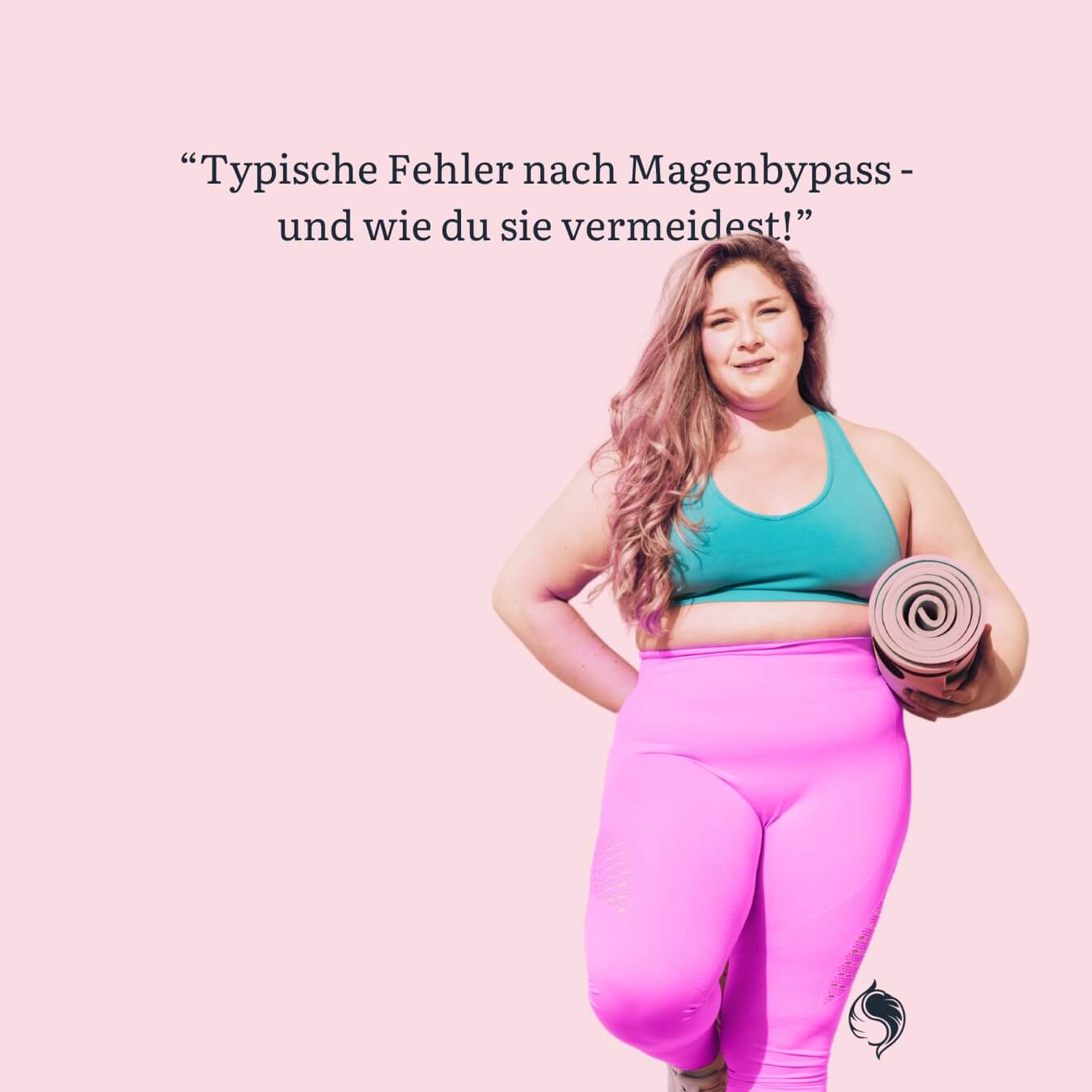 Typische Ernährungs- und Trinkfehler nach einer Magenbypass- oder Schlauchmagen-Operation vermeiden - Sportliches Plus Size Model mit Yoga Matte